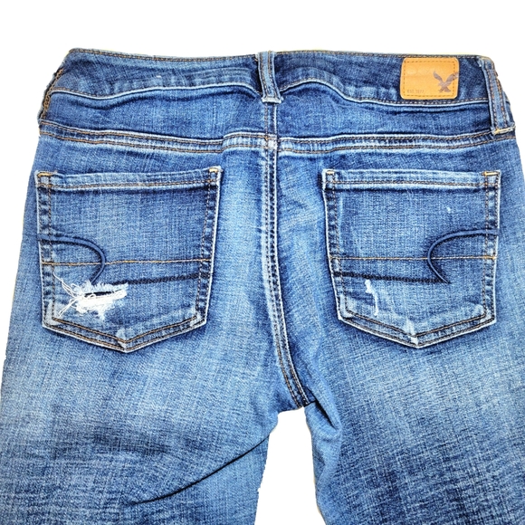 🎉 LAST CHANCE! 🎉 American Eagle Distressed Super Stretch Jeggings Size 4 Short - Picture 6 of 9